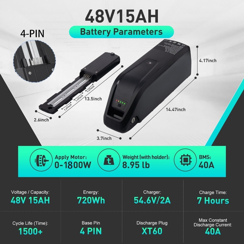 52 В Hailong Аккумулятор 4-кон – обзор и цена Ebike Battery 48V 20Ah Hailong
